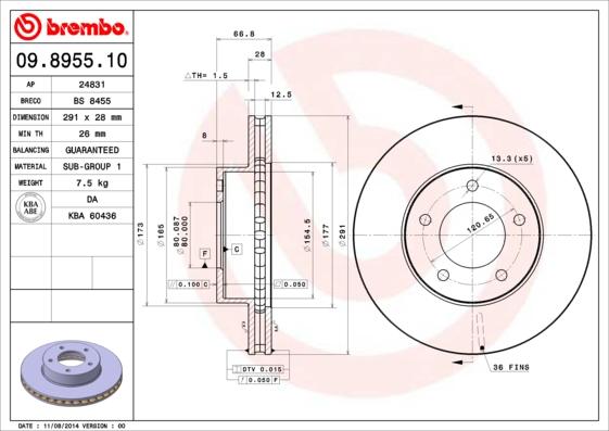 Brembo 09.8955.10 - Kočioni disk www.molydon.hr