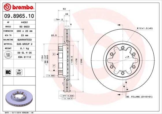 Brembo 09.8965.10 - Kočioni disk www.molydon.hr