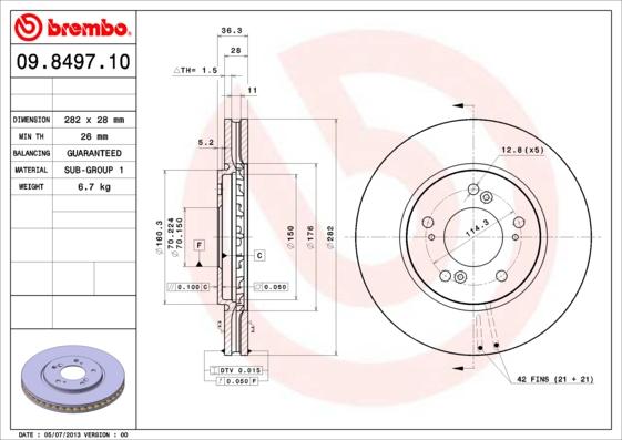 Brembo 09.8497.10 - Kočioni disk www.molydon.hr