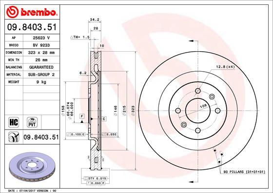 Brembo 09.8403.51 - Kočioni disk www.molydon.hr