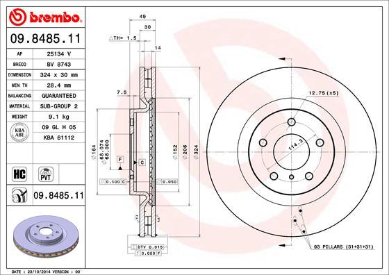 Brembo 09.8485.11 - Kočioni disk www.molydon.hr