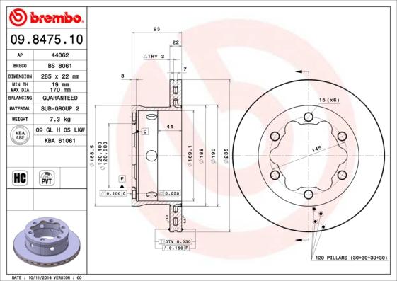 Brembo 09.8475.10 - Kočioni disk www.molydon.hr