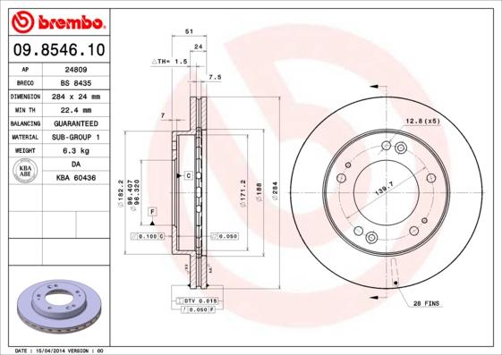 Brembo 09.8546.10 - Kočioni disk www.molydon.hr