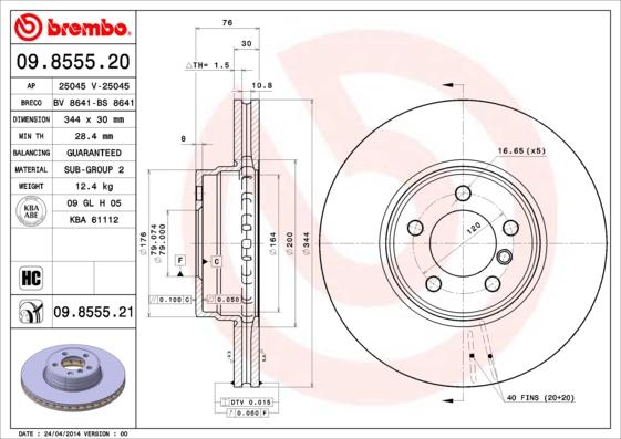 Brembo 09.8555.21 - Kočioni disk www.molydon.hr