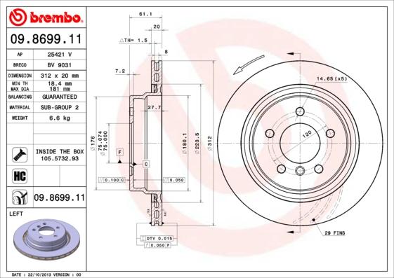 Brembo 09.8699.11 - Kočioni disk www.molydon.hr