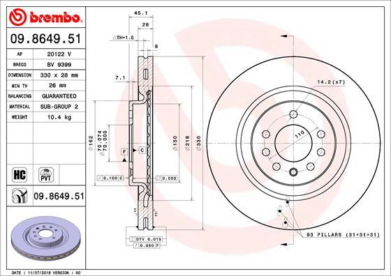 Brembo 09.8649.51 - Kočioni disk www.molydon.hr