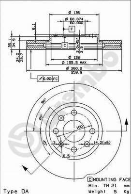 Brembo 09.8601.75 - Kočioni disk www.molydon.hr