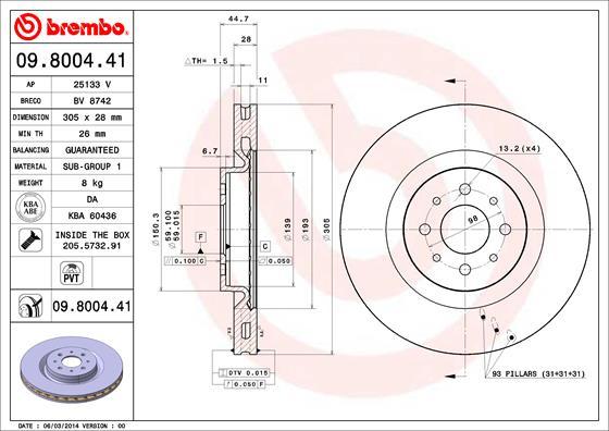 Brembo 09.8004.41 - Kočioni disk www.molydon.hr