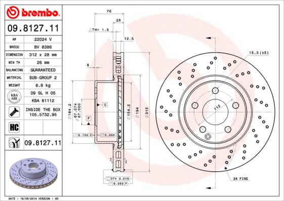 Brembo 09.8127.11 - Kočioni disk www.molydon.hr