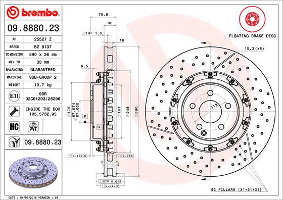 Brembo 09.8880.23 - Kočioni disk www.molydon.hr