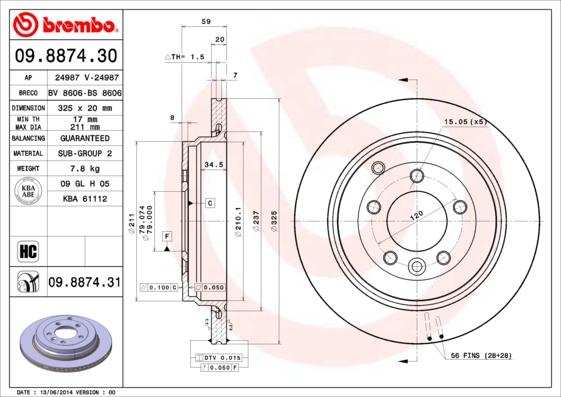 Brembo 09.8874.30 - Kočioni disk www.molydon.hr