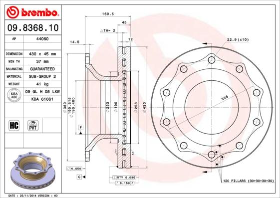 Brembo 09.8368.10 - Kočioni disk www.molydon.hr