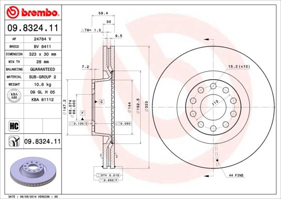 Brembo 09.8324.11 - Kočioni disk www.molydon.hr