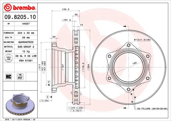 Brembo 09.8205.10 - Kočioni disk www.molydon.hr