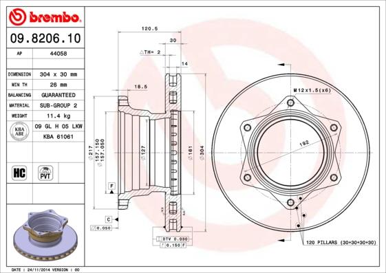 Brembo 09.8206.10 - Kočioni disk www.molydon.hr