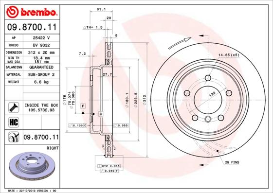 Brembo 09.8700.11 - Kočioni disk www.molydon.hr