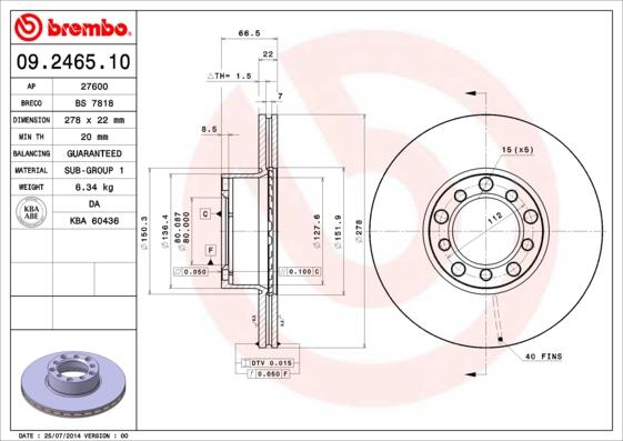 Brembo 09.2465.10 - Kočioni disk www.molydon.hr