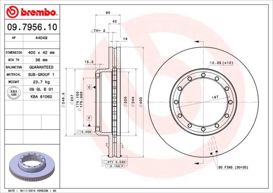 Brembo 09.7956.10 - Kočioni disk www.molydon.hr