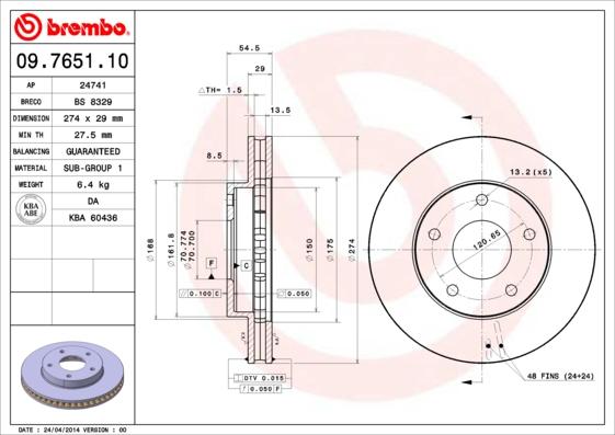 Brembo 09.7651.10 - Kočioni disk www.molydon.hr