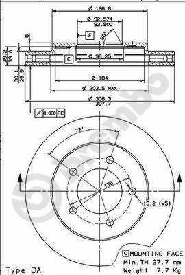 Brembo 09.7653.10 - Kočioni disk www.molydon.hr