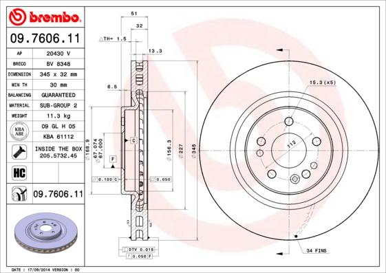 Brembo 09.7606.11 - Kočioni disk www.molydon.hr