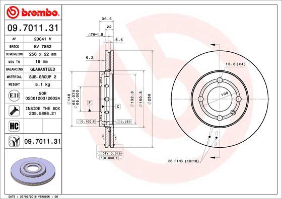 Brembo 09.7011.31 - Kočioni disk www.molydon.hr