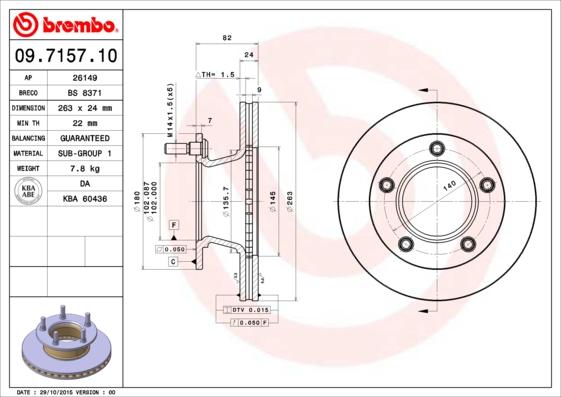 Brembo 09.7157.10 - Kočioni disk www.molydon.hr