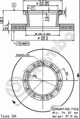 Brembo 09.7183.50 - Kočioni disk www.molydon.hr