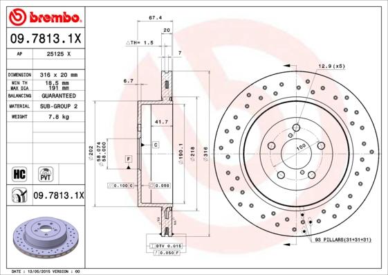 Brembo 09.7813.1X - Kočioni disk www.molydon.hr