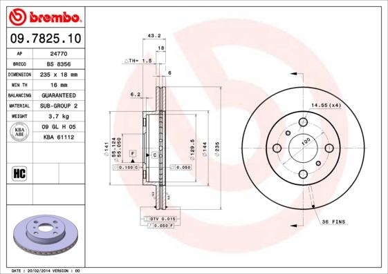 Brembo 09.7825.10 - Kočioni disk www.molydon.hr