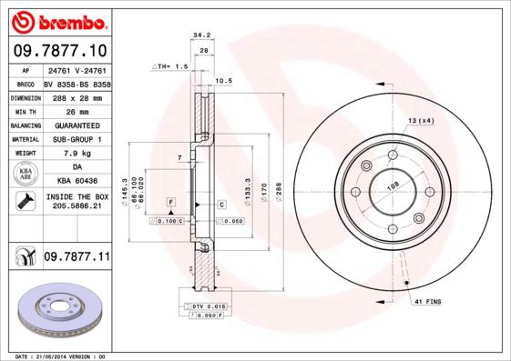 Brembo 09.7877.11 - Kočioni disk www.molydon.hr