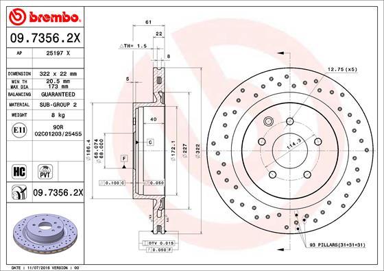 Brembo 09.7356.2X - Kočioni disk www.molydon.hr