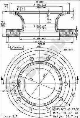 Brembo 09.7383.20 - Kočioni disk www.molydon.hr