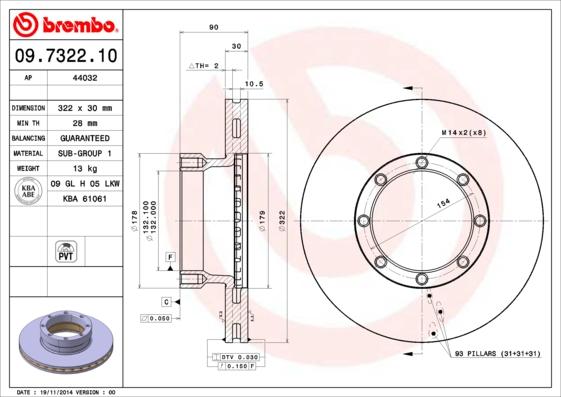 Brembo 09.7322.10 - Kočioni disk www.molydon.hr