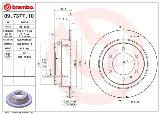 Brembo 09.7377.10 - Kočioni disk www.molydon.hr