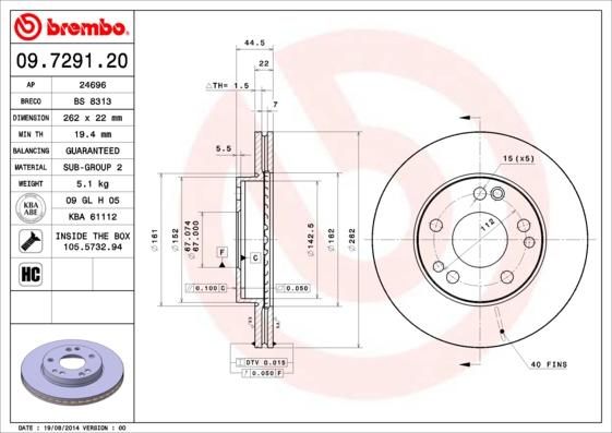 Brembo 09.7291.20 - Kočioni disk www.molydon.hr