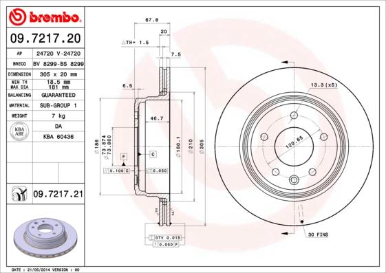 Brembo 09.7217.20 - Kočioni disk www.molydon.hr