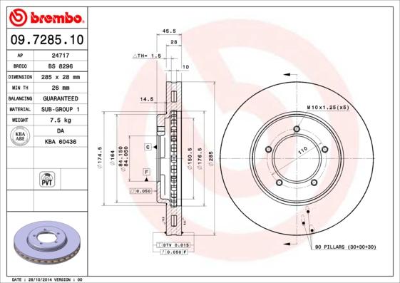 Brembo 09.7285.10 - Kočioni disk www.molydon.hr