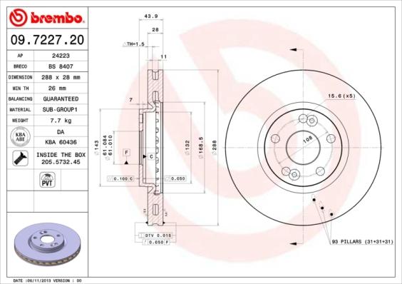 Brembo 09.7227.20 - Kočioni disk www.molydon.hr