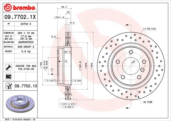 Brembo 09.7702.1X - Kočioni disk www.molydon.hr