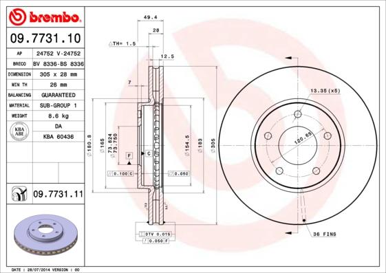 Brembo 09.7731.10 - Kočioni disk www.molydon.hr