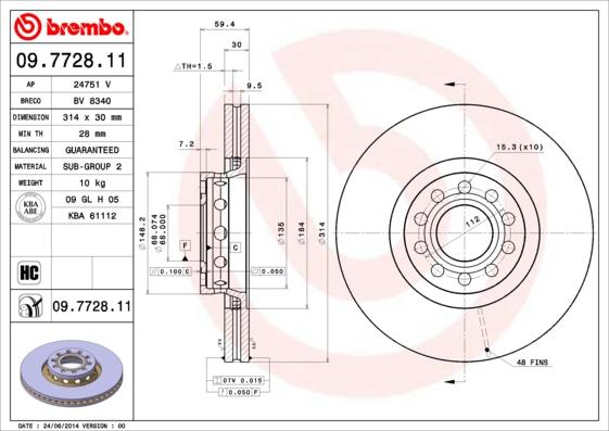 Brembo 09.7728.11 - Kočioni disk www.molydon.hr