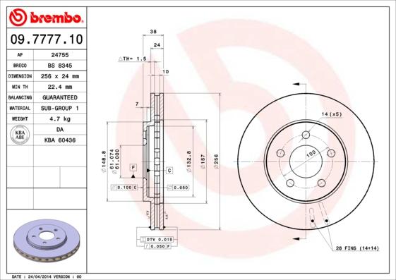 Brembo 09.7777.10 - Kočioni disk www.molydon.hr