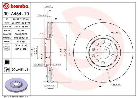 Brembo 09.A454.10 - Kočioni disk www.molydon.hr