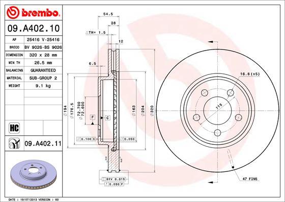 Brembo 09.A402.11 - Kočioni disk www.molydon.hr