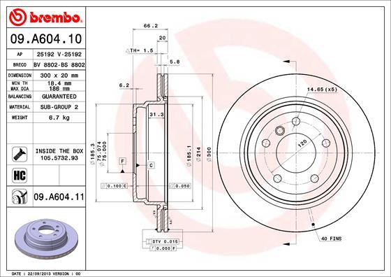 Brembo 09.A604.10 - Kočioni disk www.molydon.hr