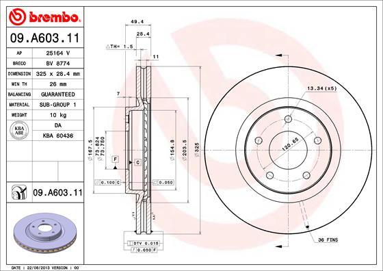 Brembo 09.A603.11 - Kočioni disk www.molydon.hr