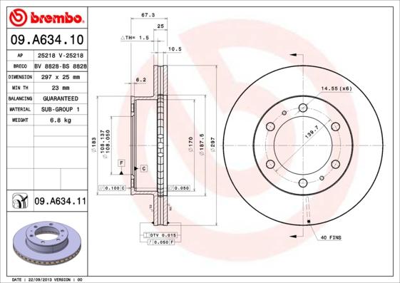 Brembo 09.A634.11 - Kočioni disk www.molydon.hr