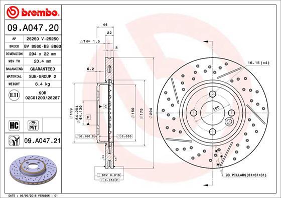 Brembo 09.A047.20 - Kočioni disk www.molydon.hr