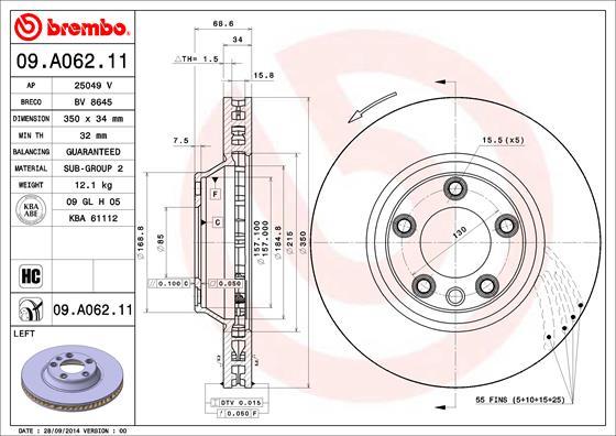 Brembo 09.A062.11 - Kočioni disk www.molydon.hr